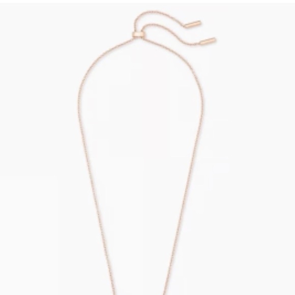 Kendra Scott Kenzie Macrame Reid Rose Gold Long Pendant Necklace in Blush Wood. - Picture 4 of 9